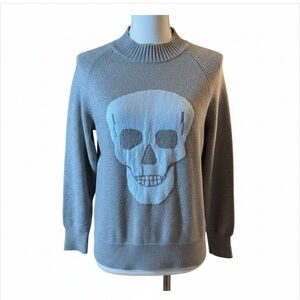 Sweet Romeo Beige Skull Crewneck Sweater